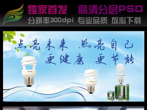 點(diǎn)亮未來，守護(hù)家園——LED節(jié)能燈海報(bào)廣告設(shè)計(jì)